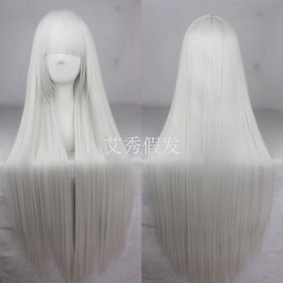 taobao agent King Glory Crown Manager straight hair wig pure white water silver lamp Inuyasha Killing Pill Noodle Code COS men and women