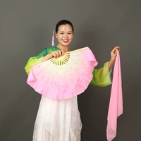 Настоящий шелковый вентилятор белый рот розовый без шелкового шарфу длины кости 31 плавание 10 см.