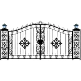 Двор сообщества Iron Art Art Gate конкурирует с воротами виллы во дворе Железные Ворота Домохозяйство Цинк Стальные Ворота Двойное открытие