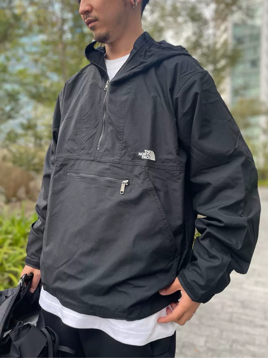 THE NORTH FACE Compact Anorak 23SS 日版北面半拉链连帽冲锋衣- Taobao