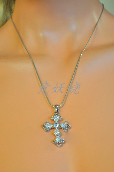 Куплено в сша Western Fashion West мода популярный ювелирные изделия горный хрусталь крест ожерелье ключицы цепи