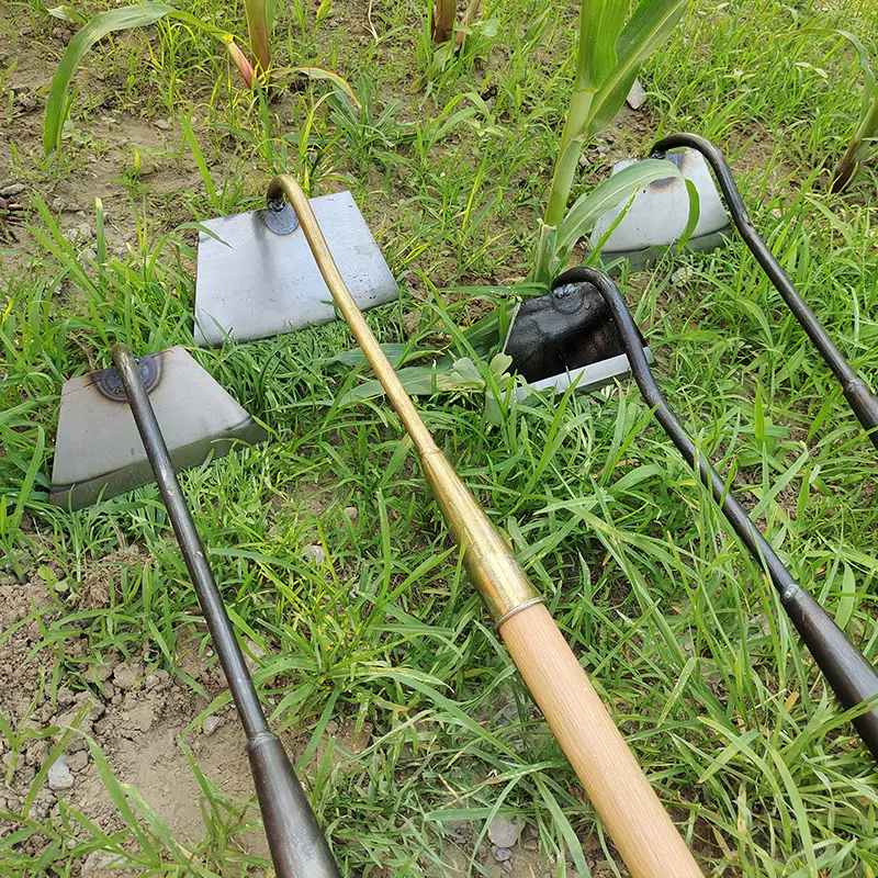 农用工具锄头挖地种菜家用农具开荒铲子全钢木柄铲草松土锄头除草-Taobao