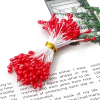 Красное симуляция цветочный жемчужный светловый ядро ​​3 мм длиной 60 мм около 90 ветвей/сумки