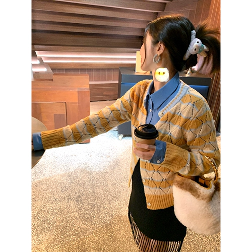 Зимний кардиган, коллекция 2022, V-образный вырез