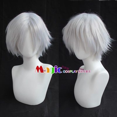 taobao agent Cosplay wig Zhang Zifan painted bad people silver gray medium divided into short hair jail temple