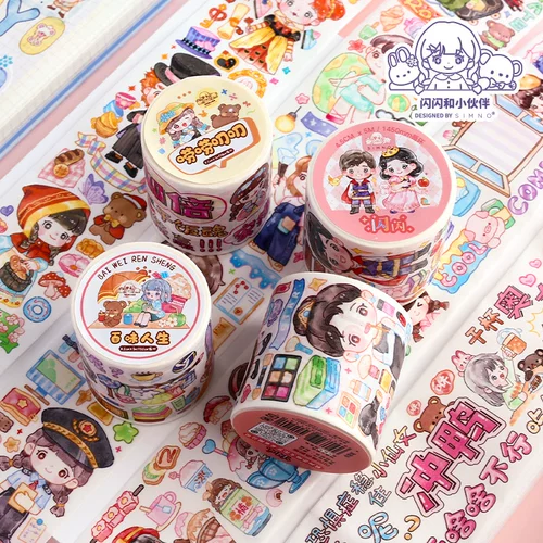 芯陌 Лента, наклейка, высококачественная мультяшная бумажная сетка, популярно в интернете, планировщик