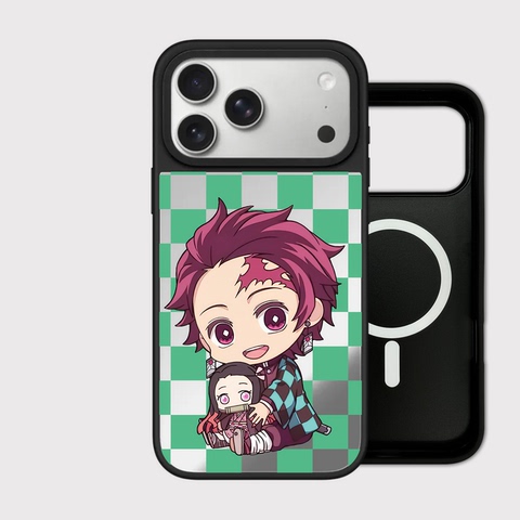 Demon Slayer Nezuko Tanjiro Zenitsu Inosuke Orange Green Blue iPhone Case