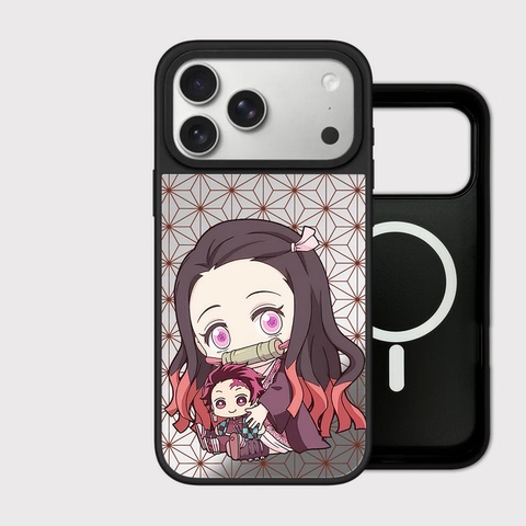 Demon Slayer Nezuko Tanjiro Zenitsu Inosuke Orange Green Blue iPhone Case