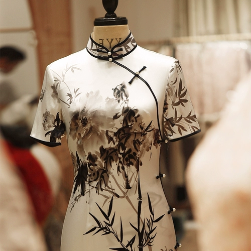 Шелковое ретро элитное легкое ципао, коллекция 2023