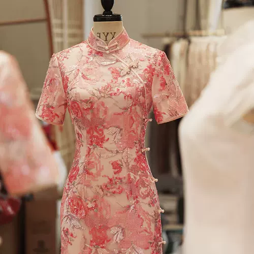 Ципао, летнее элитное вечернее платье для невесты, коллекция 2023, изысканный стиль