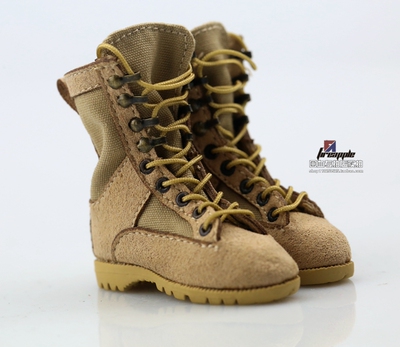 taobao agent Spot 1/6 Soldier Men's Shoes Handmade Desert Boots Sand Color Black Homing Boot Spot