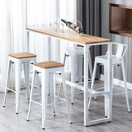 Индивидуальный сплошной деревянный батончик Домашний балкон на стене, узкий стол длинный столик кофейный молоко для чая для чая высокий стол и стул