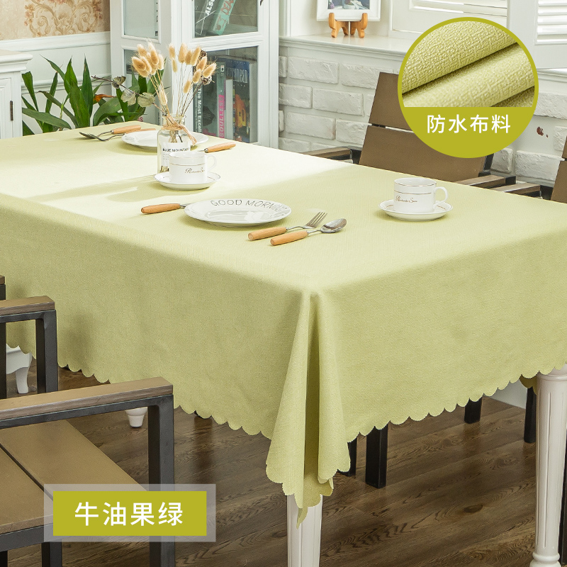 tablecloth, cotton and linen household tablecloth, waterproof, oil proof, non washable, rectangular tea table mat, dining table, high grade ins