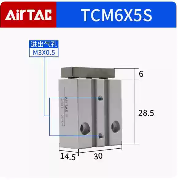 Xi lanh AirTac TCL/TCM12/16/20/25/32/40X10S/20S/30S/40S/50S/75S