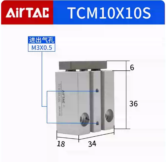 Xi lanh AirTac TCL/TCM12/16/20/25/32/40X10S/20S/30S/40S/50S/75S