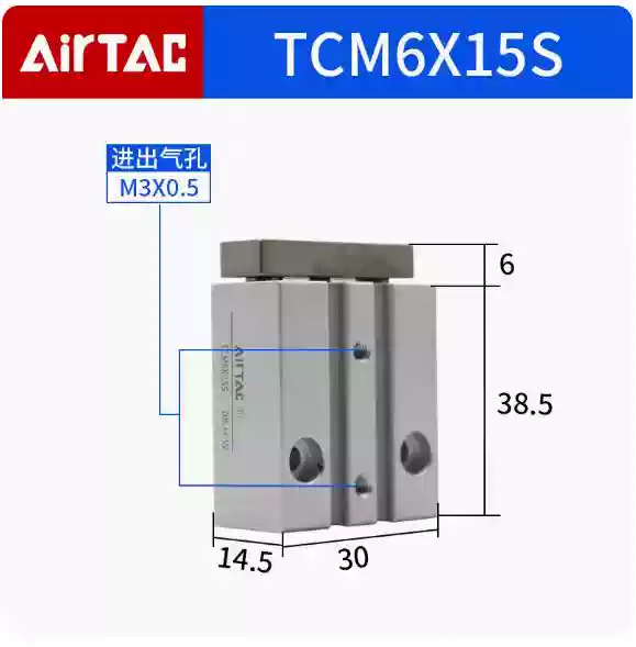 Xi lanh AirTac TCL/TCM12/16/20/25/32/40X10S/20S/30S/40S/50S/75S