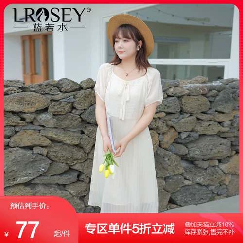 Летняя одежда с бантиком, шифоновое платье, большой размер, квадратный вырез, по фигуре