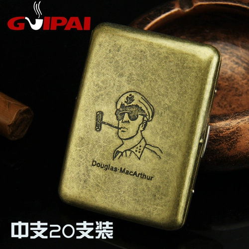 Ретро медный ультратонкий креативный металлический портсигар из нержавеющей стали, 20 шт, делается под заказ