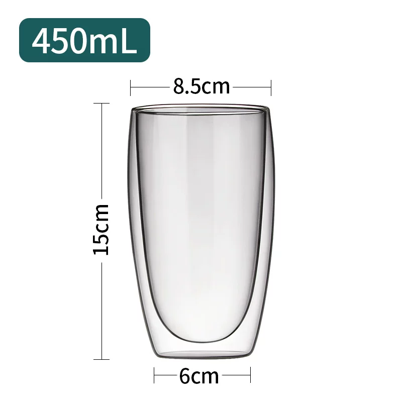 Creative glass coffee capacious tea cup, anti-scald