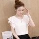 Mùa hè năm 2021 phong cách mới của phụ nữ Hàn Quốc áo ngắn tay ngắn mùa hè áo thun ngắn tay của phụ nữ áo sơ mi voan kiểu phương Tây áo sơ mi nhỏ - Áo phông