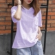 Mùa hè ngắn tay có túi bông lỏng có mũ trùm đầu của phụ nữ Hàn Quốc áo thun cotton nửa tay phía dưới áo hoodie - Áo phông