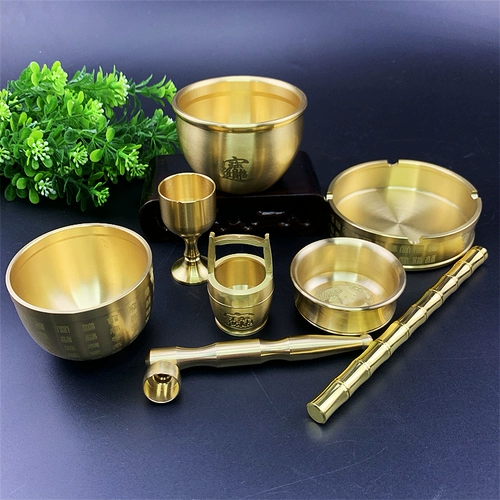 Jucai Bronze Baifu Twan маленький медный бассейн чистый медный рисовый танк с борьбой с богатством богатства, декорирование джинбао домашняя гостиная магазин