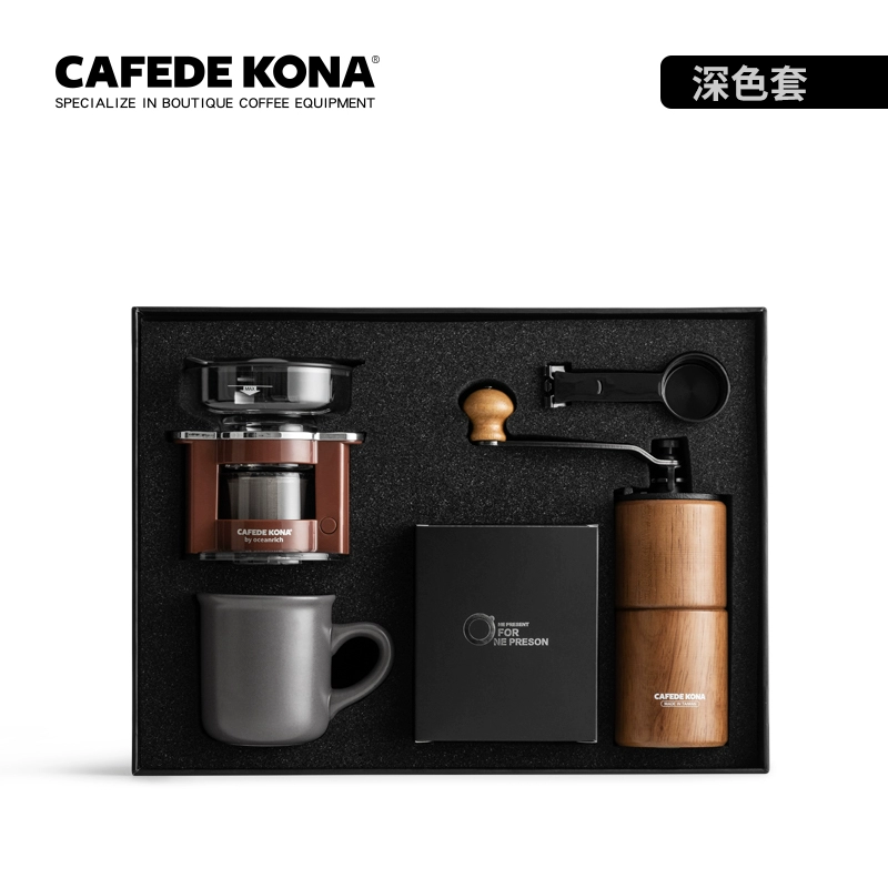 CAFEDE KONA hộp đựng cà phê tự động làm bằng tay máy pha cà phê thông minh máy xay cà phê cốc cà phê bộ năm mảnh - Cà phê