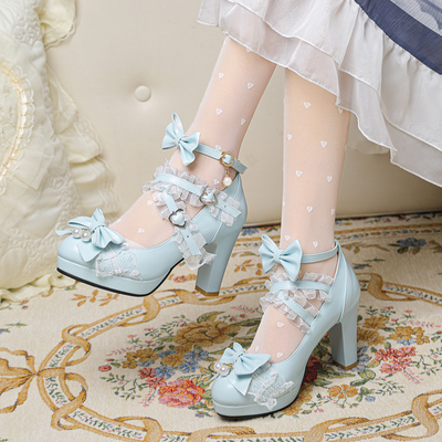 taobao agent Cute genuine footwear high heels, Lolita style, restless legs relief