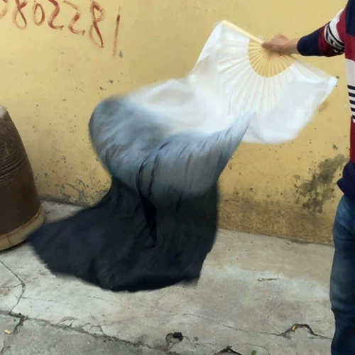 Действительно Silk Dance Fan Fan Plaza Dance Gradient Fan Ink Children Добавление кои кои копии Shadow Ruyan Dance Fan