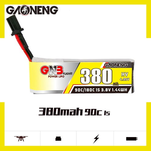 Gaoneng High Energy 380MAH 1S 3.8V 90C HV Дистанционно управляемое небольшая бесщеточная литиевая батарея GNB27 Провод GNB27