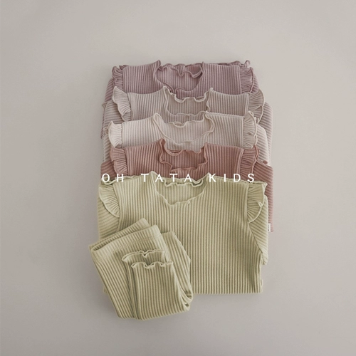 Демисезонное термобелье для девочек, детский комплект, детская хлопковая пижама