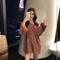 Шелковая ткань 很仙的港味chic上衣百搭洋气慵懒风宽松外套超火ins毛衣女春秋季