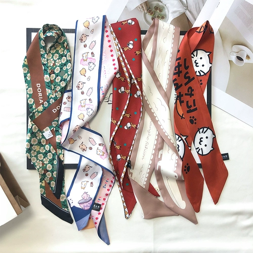 Мультяшная милая повязка на голову, брендовый платок, упаковка, украшение, в корейском стиле, цветочный принт