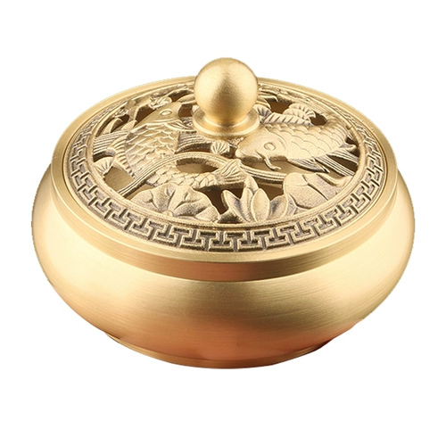 Медная курильница для благовоний, цветочная антикварная аромалампа из сандалового дерева