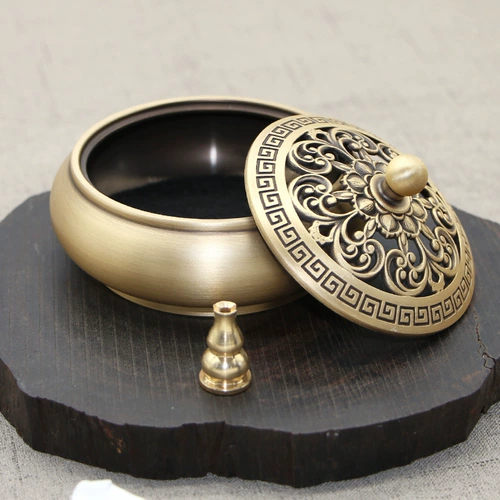 Медная курильница для благовоний, цветочная антикварная аромалампа из сандалового дерева