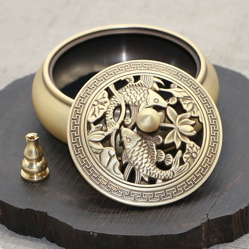 Медная курильница для благовоний, цветочная антикварная аромалампа из сандалового дерева