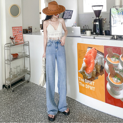 taobao agent Autumn jeans, high waist, 2022 collection, suitable for teen, fitted