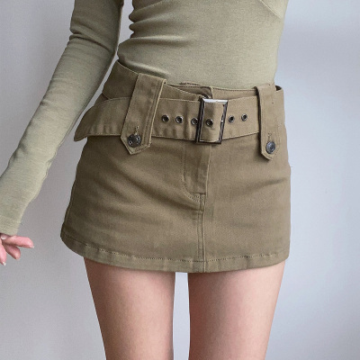 taobao agent Retro sexy short colored belt, small protective underware, mini-skirt, pleated skirt, high waist