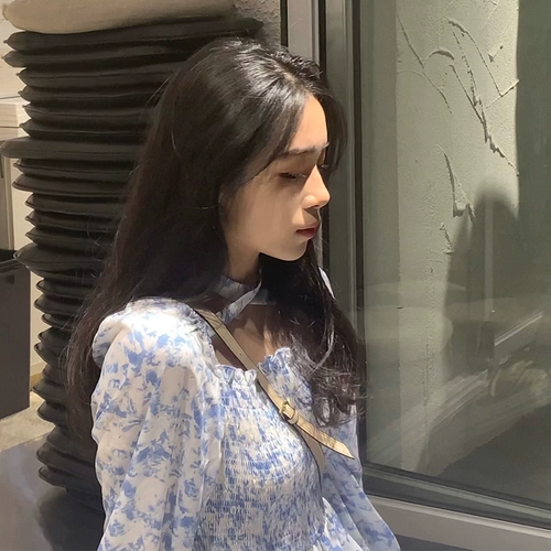 Летний лонгслив, дизайнерское платье, ретро юбка, 2021 года, в цветочек, изысканный стиль, французский ретро стиль, в стиле «Мори»