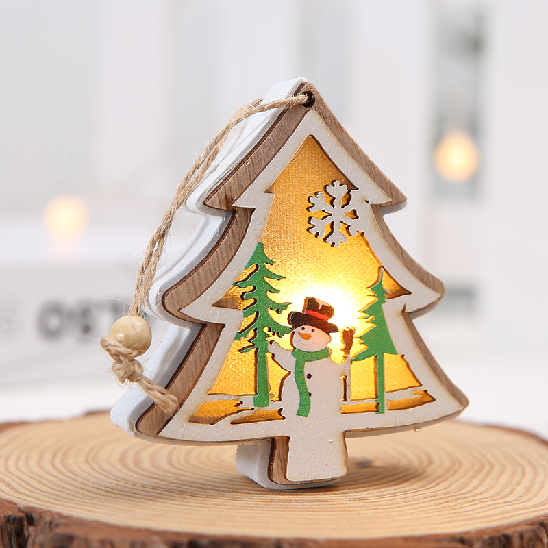 Buy Ins glowing wooden Christmas house set pieces cabin Christmas tree ...