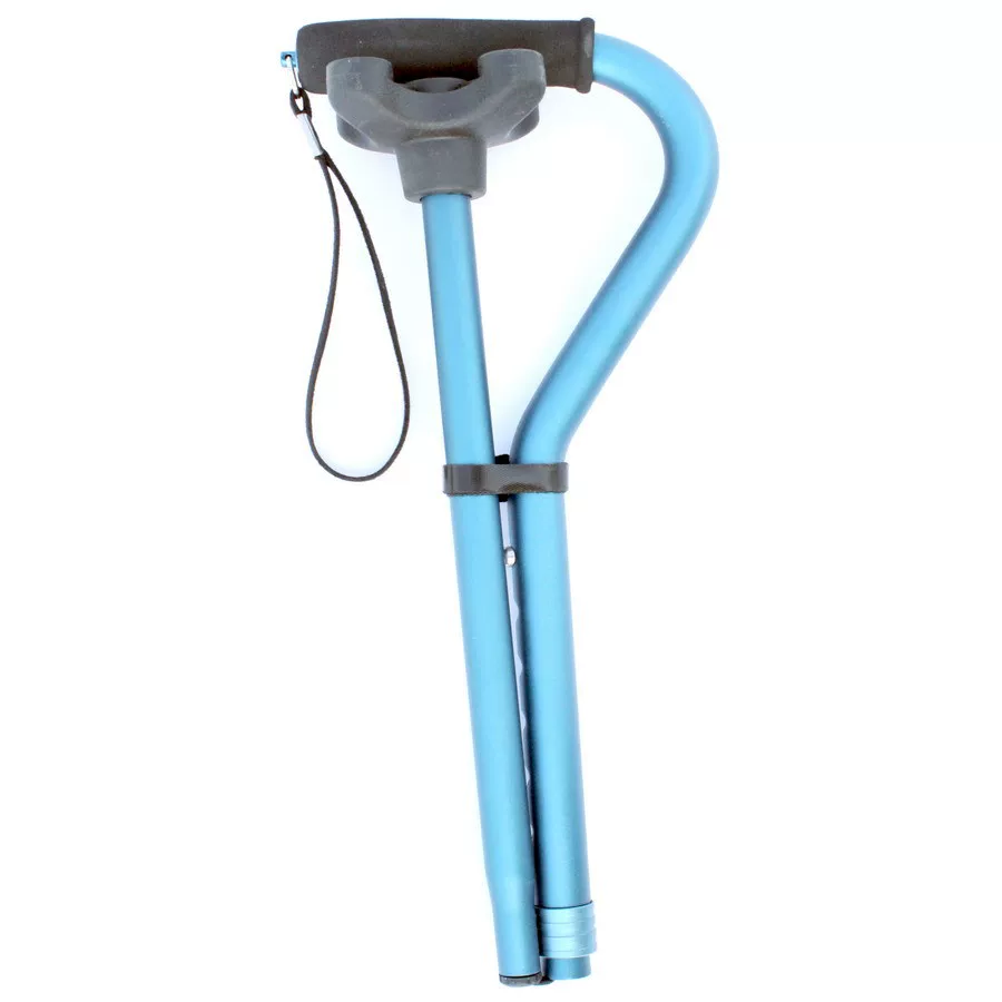 Small four foot folding cane folding big bend handle crutch