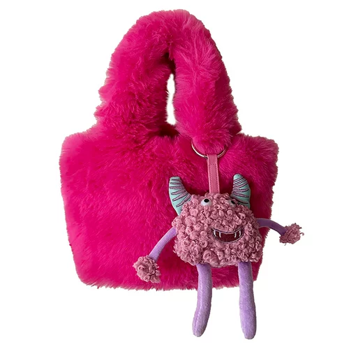 陈慕家 Зимняя сумка через плечо, монстр, плюшевая сумка на одно плечо