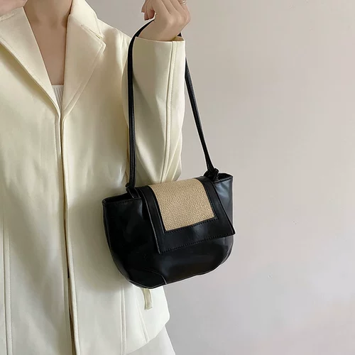 清仓~包包女夏网红新款潮时尚斜挎包饺子草编包ins单肩斜跨小包潮