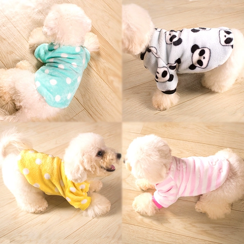 Собачья теплая одежда для зимы, маленькая собака, утолщенная на два фута осенью и зимой, красивый плюшевый мишка 2020 Новая интернет -знаменитость