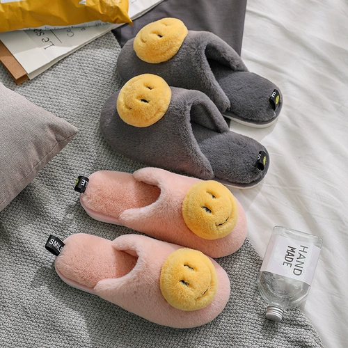 Мультяшные демисезонные удерживающие тепло нескользящие тапочки для влюбленных на платформе