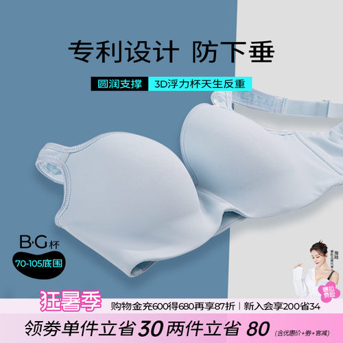 大码抹胸胖mm 防走光文胸 无痕内衣女200斤夏季薄款全罩杯胸罩G杯