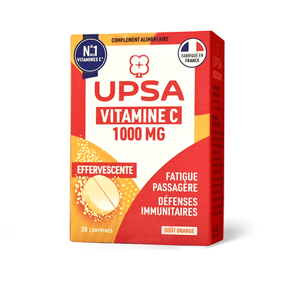 UPSA 维生素C橙味固体饮料VC成人1000MG泡腾片 20片