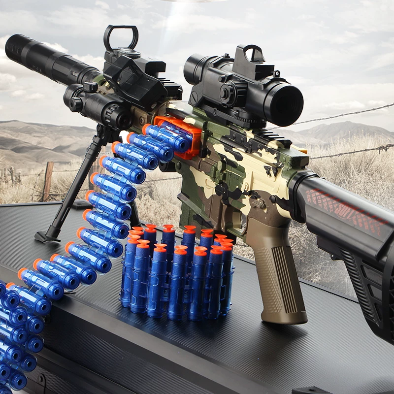 Гатлинг heavy пулемет m249 Большой ананас мягкий штурмовой M416 Ручной AK47 Uz детская игрушка пистолет