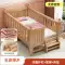 Giường trẻ em Beech giường ghép giường lớn có lan can Tấm trải giường mở rộng Giường đơn Giường cũi trẻ em Giường cũi gỗ nguyên khối Giường cũi