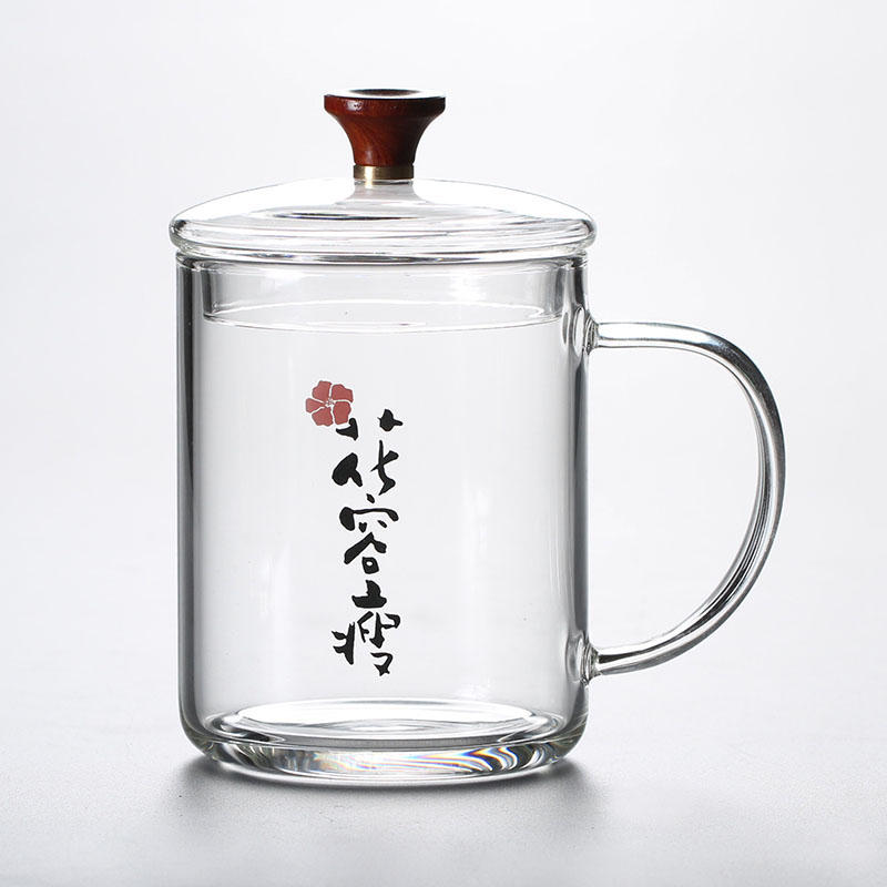 朴原良品 中式木珠盖纯色复古玻璃茶杯 400ml 8.8元包邮（需用券）